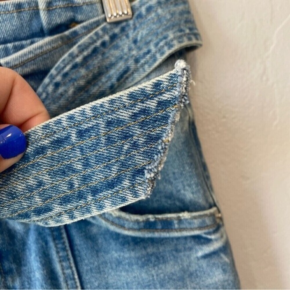 A.L.C. Luke High Waisted Paper Bag Denim Pants in Light Indigo - Picture 10 of 15